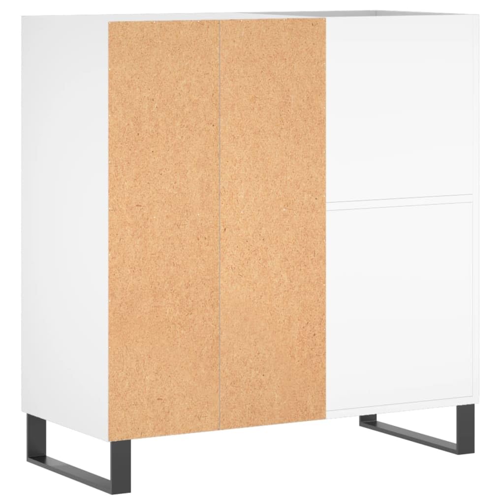 IKAYAA Mueble Tocadiscos, Mueble de Discos de Madera 84,5x38x89 cm, Tocadiscos de Vinilo Stand, Estanteria CD, Mueble para Vinilos, FF23E Blanco