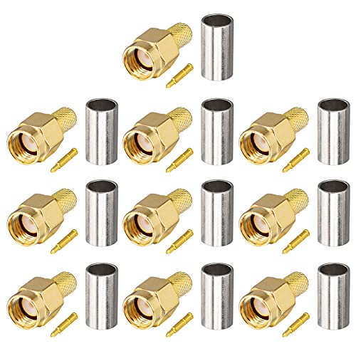 Conector SMA macho crimp dorado pack 10 unidades miniatura 1