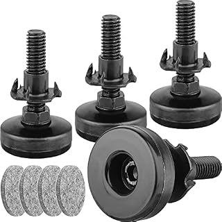 Furniture Levelers Heavy Duty Furniture Leveling Feet Adjustable Leg Levelers for Cabinets Sofa Tables Chairs Raiser, Support 1320LBs, T- Nut Kit 3/8”-16 Thread, Large Base - 4 Pack,Black
