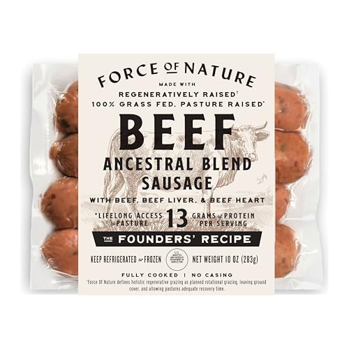 Force Of Nature Meats Pasture-Raised Grass-Fed Ancestral Beef Links 10 Ounce