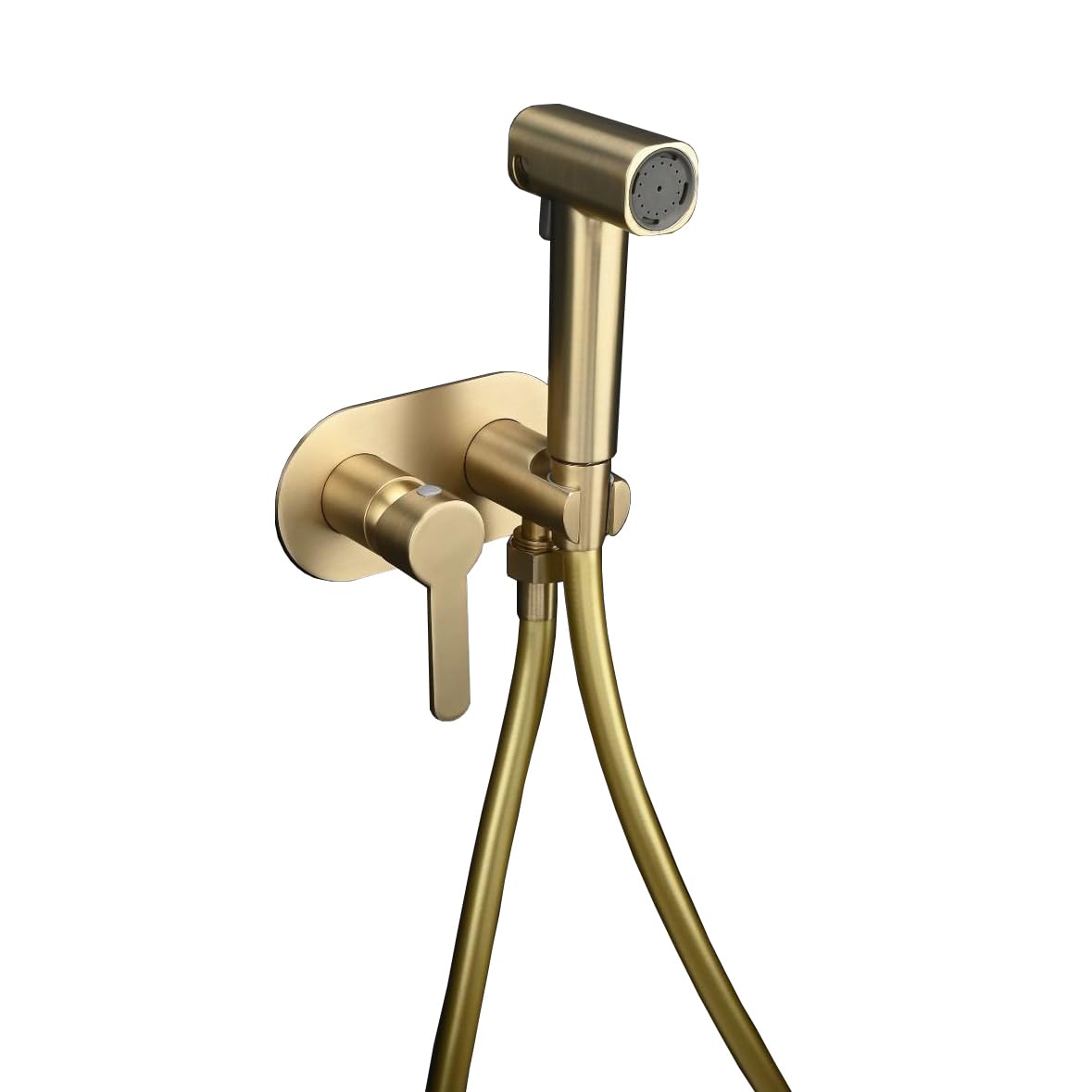Grifo de bidé para inodoro de latón dorado cepillado con mezclador monomando