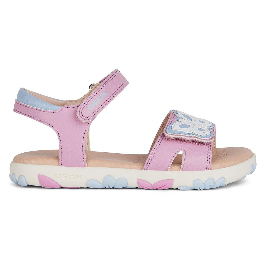 Geox Girls J Haiti Girl Sandals, Dk Pink Sky, 26 EU