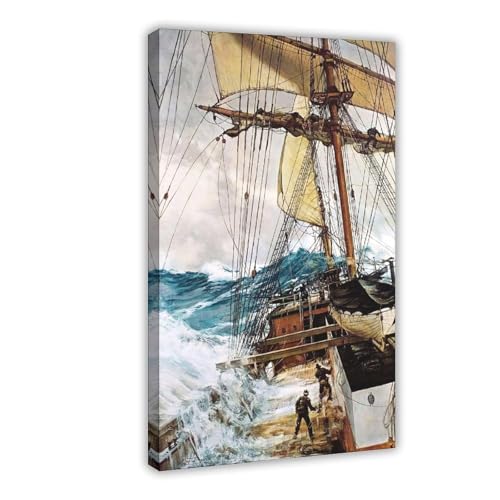 Toile The Rising Wind Montague Dawson pour décoration murale de bureau élégante