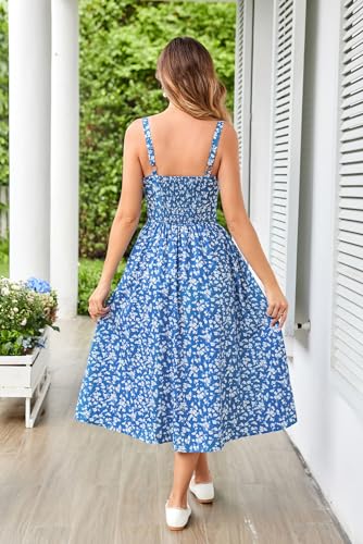 Image of Scarlet Darkness Women's Floral Midi Dress Corset Sundresses 2026 Summer Spring Vacation Milkmaid Dresses