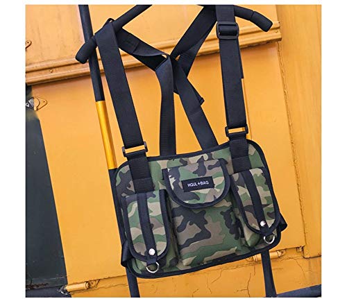 Harddo Tactical Chest Rig Riñonera Hip Hop Street Wear Bolso de hombro, Casual Daily Travel Bolso para hombre Masculino Unisex