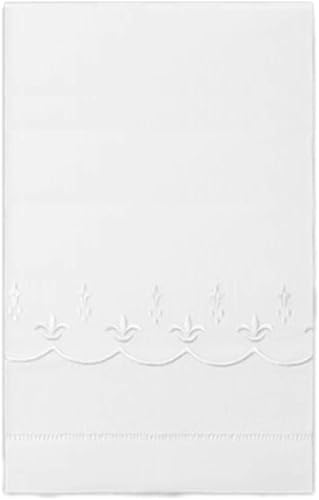 Toalla de mano de té de baño para invitados, patrón de diseño bordado de flor de lis, 14 x 22 pulgadas