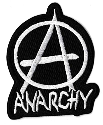 Patche Écusson Anarchie Blanc Patch Symbole Anarchiste Brodé Thermocollant