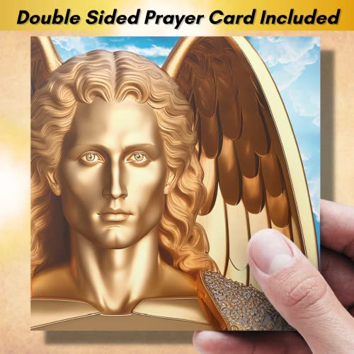 Archangel Gabriel Sigil from The Ancient Book of King Solomon - St Gabriel Necklace for Men and Women - Blessings Prayer Included - Angel Wing Pendant - Miraculous Medal - Guardian Crystal Amulet2