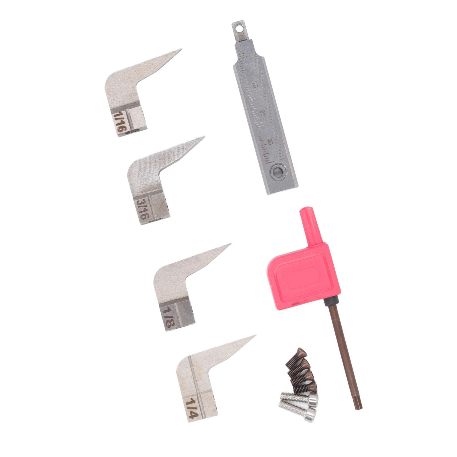 Juego de 4 cuchillas para cepillo de router, cuchillas de repuesto para cepillo manual de carburo en anchos de 1/16, 1/8, 3/16 y 1/4 de pulgada, con caja de almacenamiento, para