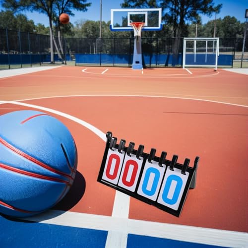 Marcador deportivo portátil de plástico grueso con 4 dígitos miniatura 6