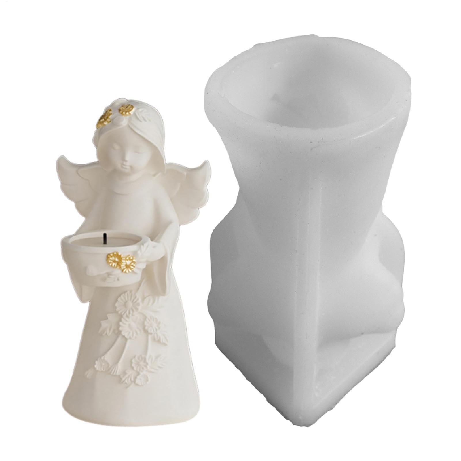 Moules à bougie en résine en forme d'ange de Noël en silicone