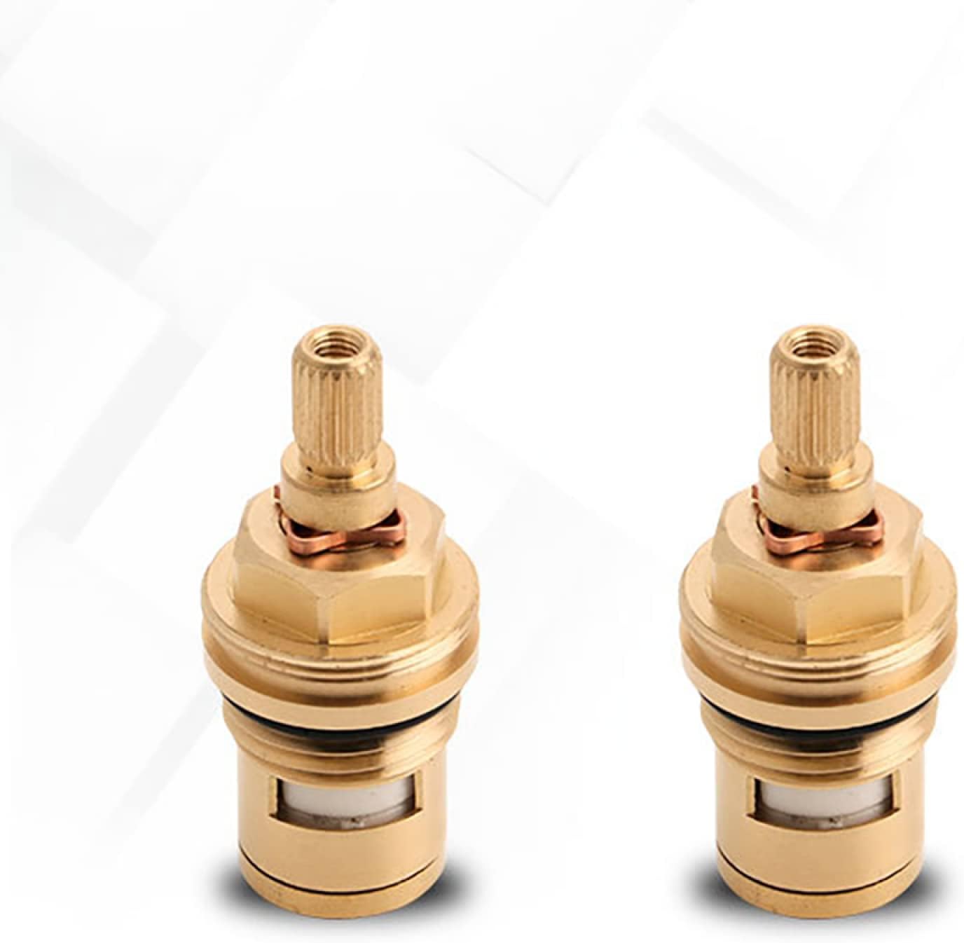 Xzeit Tap Cartridge Replacement,Brass Valve, tap cartridge replacement, Ceramic Tap Cartridge Brass Cartridge Valve Replacement Quarter Turn 20Red (Color : Red+Blue)