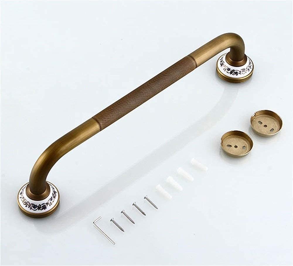 Barra de apoyo de seguridad, toallero de pared de cobre de seguridad, barra de apoyo antideslizante con riel de apoyo, barra de toalla de baño, dorado, inodoro para ducha para niños mayores/50 cm ( )