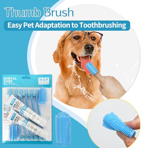 HOP Dog Toothbrush 10PCS Cats Dogs Dental Care Soft Bristles Finger Toothbrush Set Toothpaste Fresh Breath Dog Oral Care Kit Suitable for All Pets Home of Paws HOP Dog Toothbrush 10PCS Cats Dogs Dental Care Soft Bristles Finger Toothbrush Set Toothpaste Fresh Breath Dog Oral Care Kit Suitable for All Pets Home of Paws