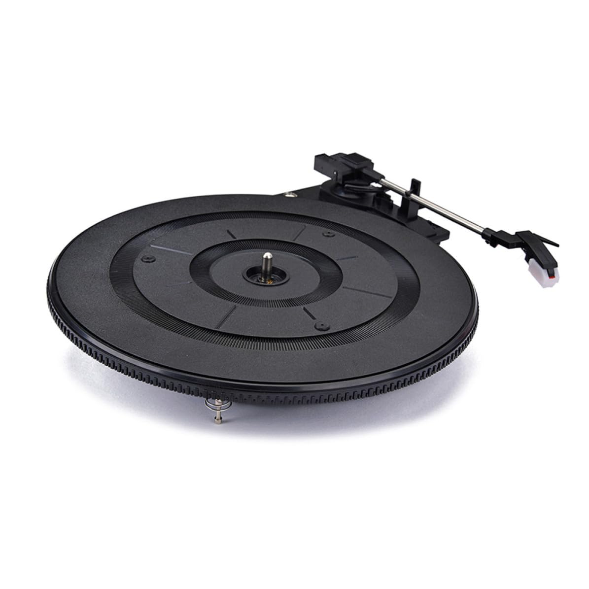 Giradischi Vinile Vintage 28cm Nero in Plastico Stilo | Bilanciamento Regolabile, Portatile, Accessori Audio e Video Stile Casuale