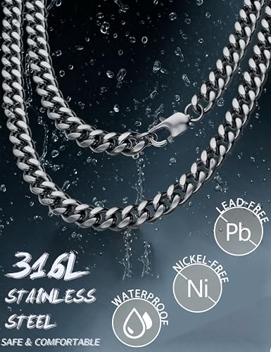 Image of Jstyle 3.5mm Gold /Silver /Black Stainless Steel Cuban Link Chain Necklace