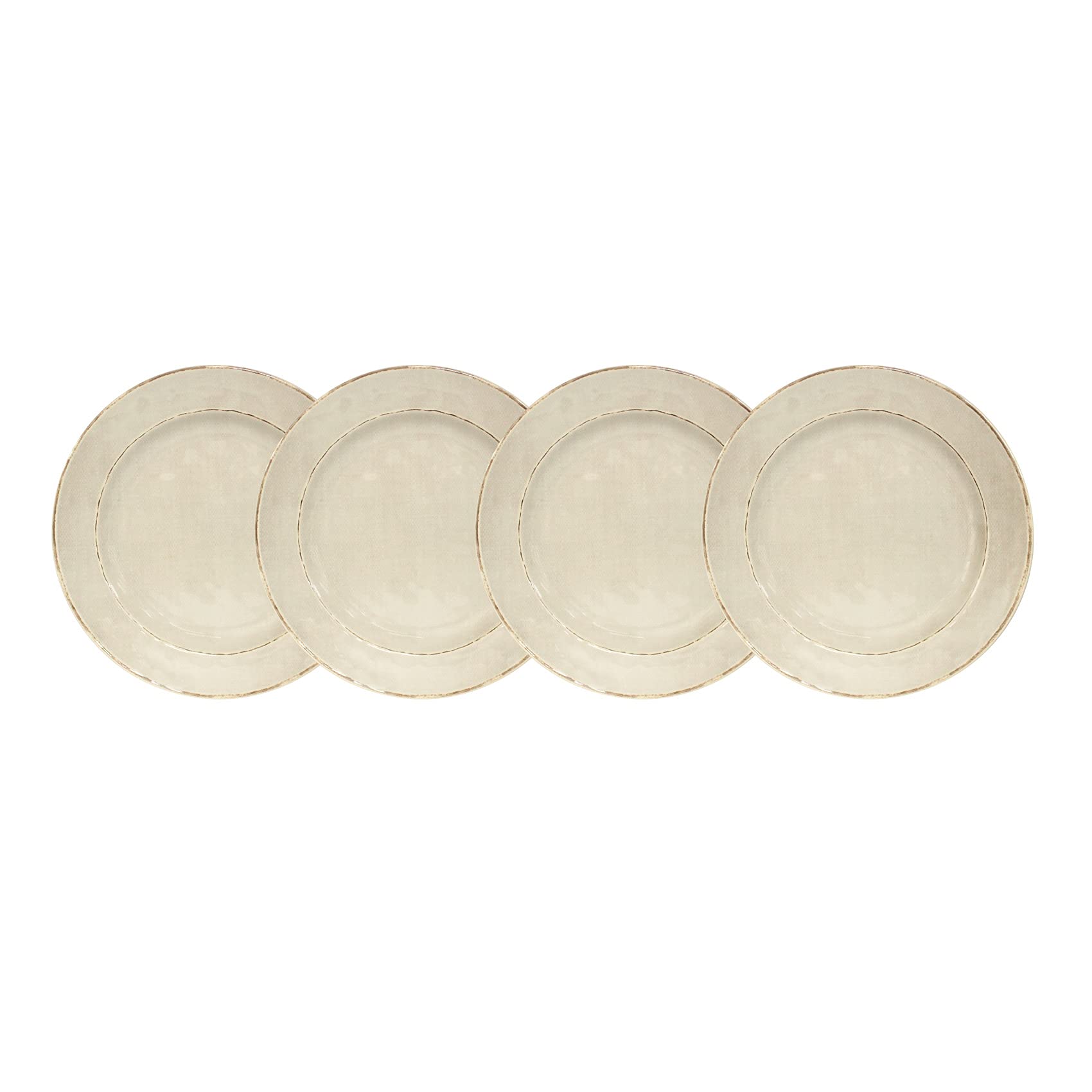 Bettermela Salad Plates Set of 4 -Melamine Dessert Plate Set for Indoor Outdoor and Everyday Use Unbreakable Lightweight Dishwasher Safe BPA Free (8.77 Inch, White)