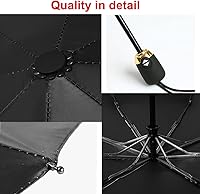 Vista 6 de Finex Mickey Travel Compact Auto Folding Golf Umbrella with Auto Open Close One Button Handle & Wrist Strap