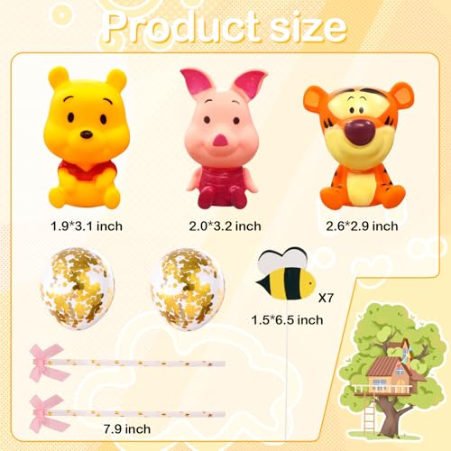 Yisquar WINNIE POOH CAKE TOPPER Winnie Cake Topper 12 Pcs Pooh Cake Toppers Cupcake Topper Winnie Bear Cake Picks Pooh Figurines Toy Winnie Characters Toys Pooh Cake Decorations thumb #1