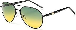 WIRUN Night Vision Glasses Anti-Glare Polarized UV400 Aviator Night Driving Glasses for Men & Women Yellow Safety Eyewear (Black)