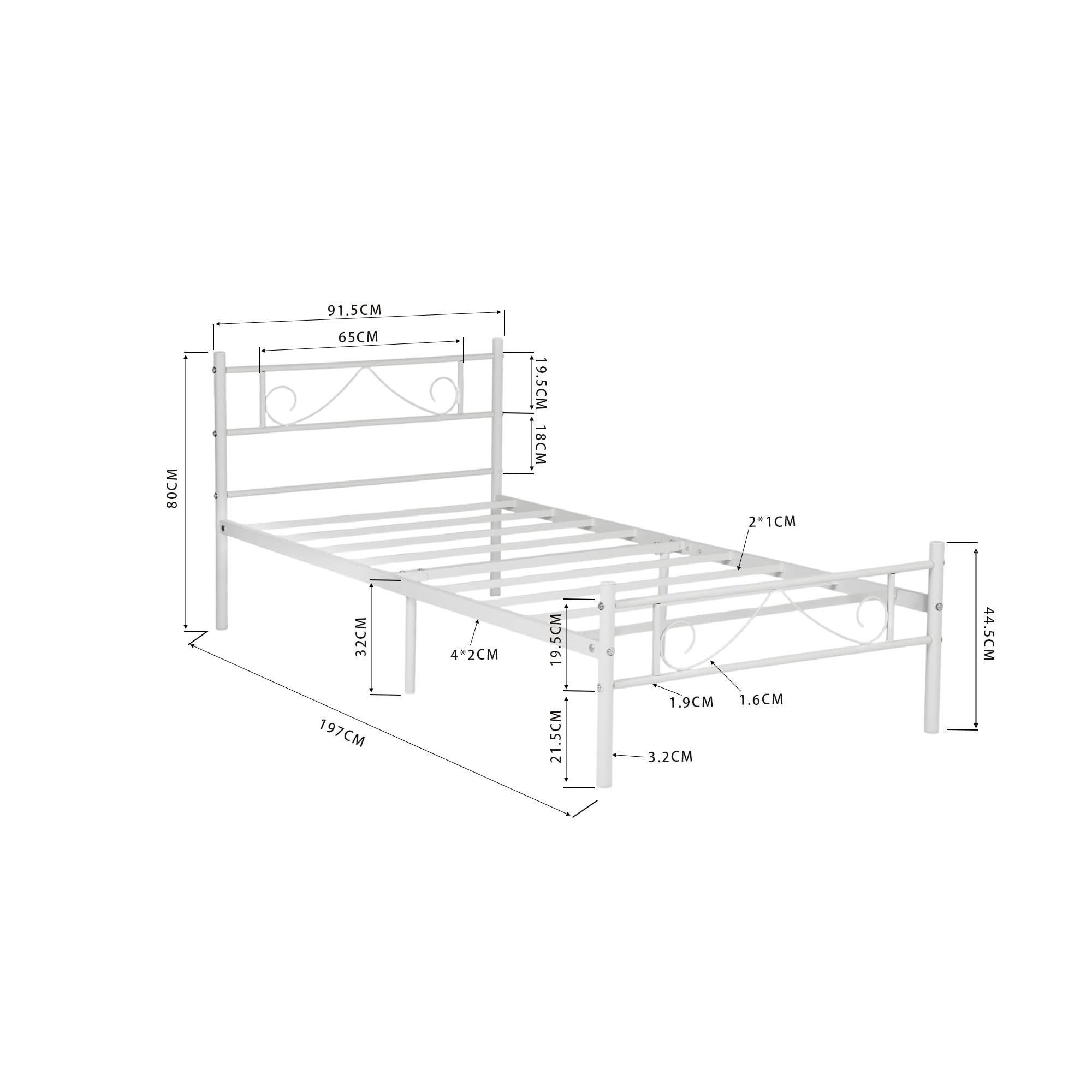 FurnitureR Cama de primeros auxilios con marco de metal resistente, diseño moderno de barba blanca, ahorro de espacio y duradera para respuesta de emergencia, escenarios de negocios y viajes, círculo