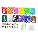 5400+ Colorful Rubber Bands Refill Set Includes: 4800+ Premium Quality Loom Rubber Bands in 12 Unique Colors + 300 S-Clips + 15 Lovely Charms + 6 Crochet Hooks, No Loom Board Include.