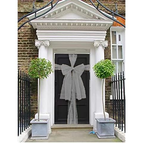 The Chair Cover Company Christmas Decoration Front Door Bow Wedding Traditional 9m To Make Doors Festive (Silver) Cover