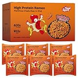 Healspot High Protein Spicy Buldak Noodles, Dry Tossed Ramen, 30g Plant-Based Protein, Low Fat, Low Carb, Non GMO, Keto Friendly & Plant Based (6 packs)
