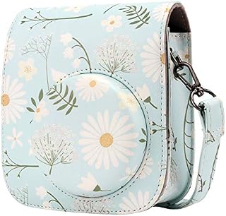Camera Case for Fujifilm Instax Mini 11 Instant Camera, Annle PU Leather Protective Case with Removable Strap - Chrysanthemum