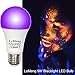 LEMENG LED Black Lights Bulb 9W Blacklight A19(75Watt Equivalent), E26 Medium Base 120V, UVA Level 395-400nm, Glow in The Dark for Blacklights Party, Body Paint, Fluorescent Poster- 3 Pack