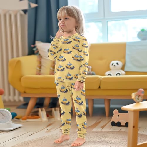 Pajama Sets Long Sleeve Yellow Taxi Car Soft Comfy Sleepwear 2 Piece PJS 3-8T 5