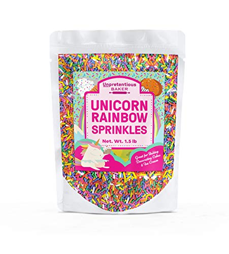 Rainbow Sprinkles Unpretentious Baker, Rainbow Jimmies, Gluten Free, Kosher, Clear Resealable Bag