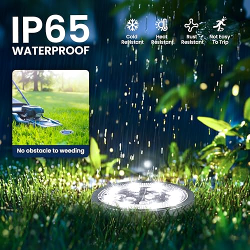 image for SOLPEX 10 Pack Solar Ground Lights Outdoor Waterproof, Solar Powered P