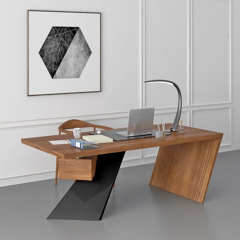 ダークブラウン】パソコンデスク L字120cm2段ラック付 デスク木製勉強