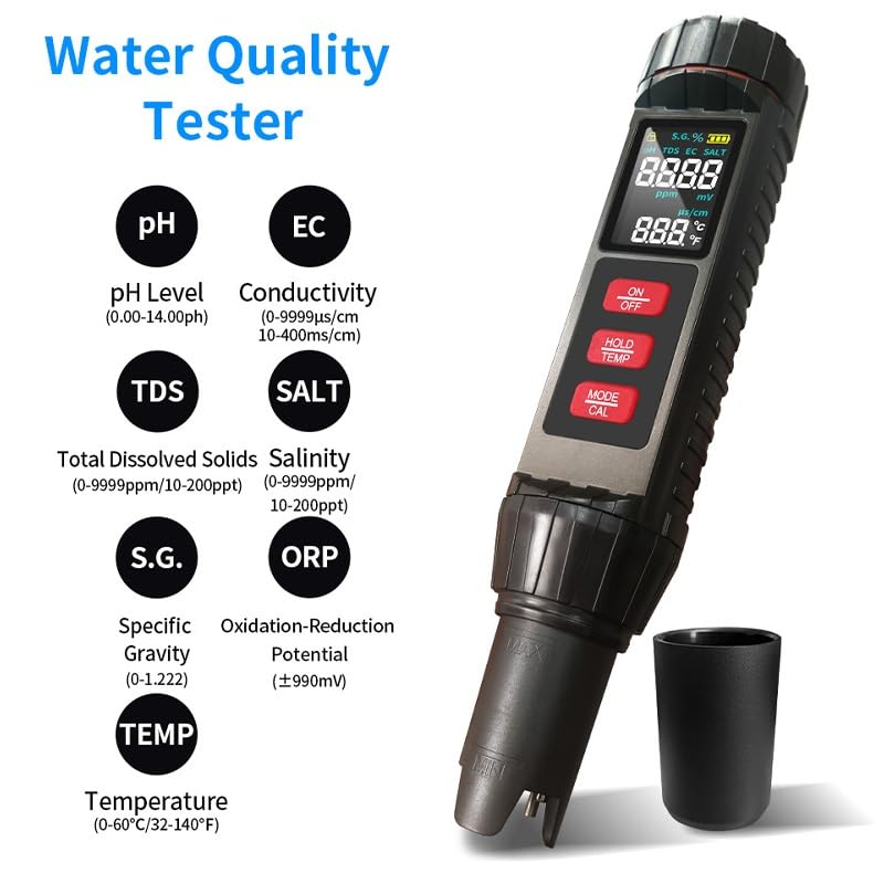 Cyfrowy tester jakości wody 7 w 1 z podświetleniem LCD do akwarium