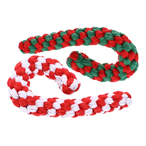 NOLITOY 2個 コットンロープ松葉杖のおもちゃ 犬のおもちゃのロープ ペッ