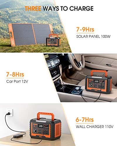 EBL 500W Portable Power Station with 100W Portable Solar Panel, 519.4Wh Solar Generator and Solar Panel Combo for Home and Outdoor Emergency Use - Image 6
