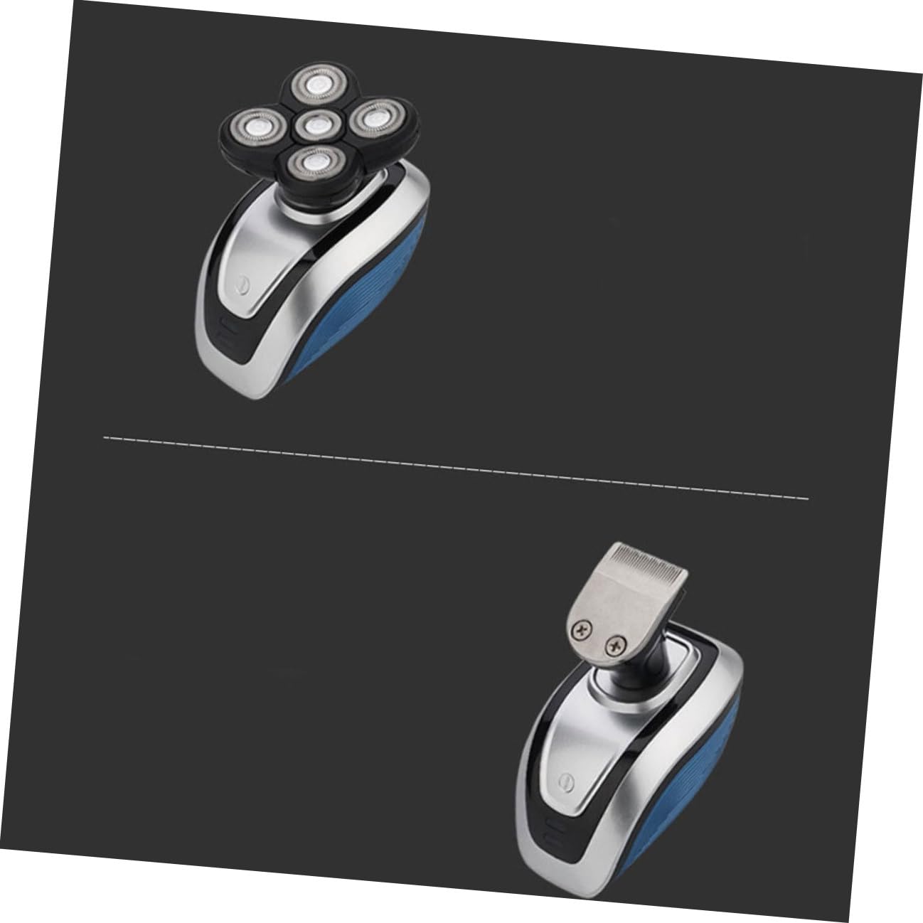 Macchinetta Tagliacapelli Elettrica Uomo 5 Testine Galleggianti 4d, Rasoio Elettrico Barba e Chioma, Materiale Abs, Doppio Uso, Pulibile Acqua