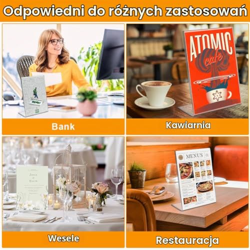 OFFCUP A4 akrylowy stojak na wyświetlacz, 5 sztuk akrylowy stojak stołowy