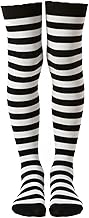 A2Z 4 Kids Girls Boys Striped Stockings Halloween Fancy Dress Accessory Over Knee Socks Soft Stretchy Polyester Witch Clown Pirate Theme Wear for 4-14 Years