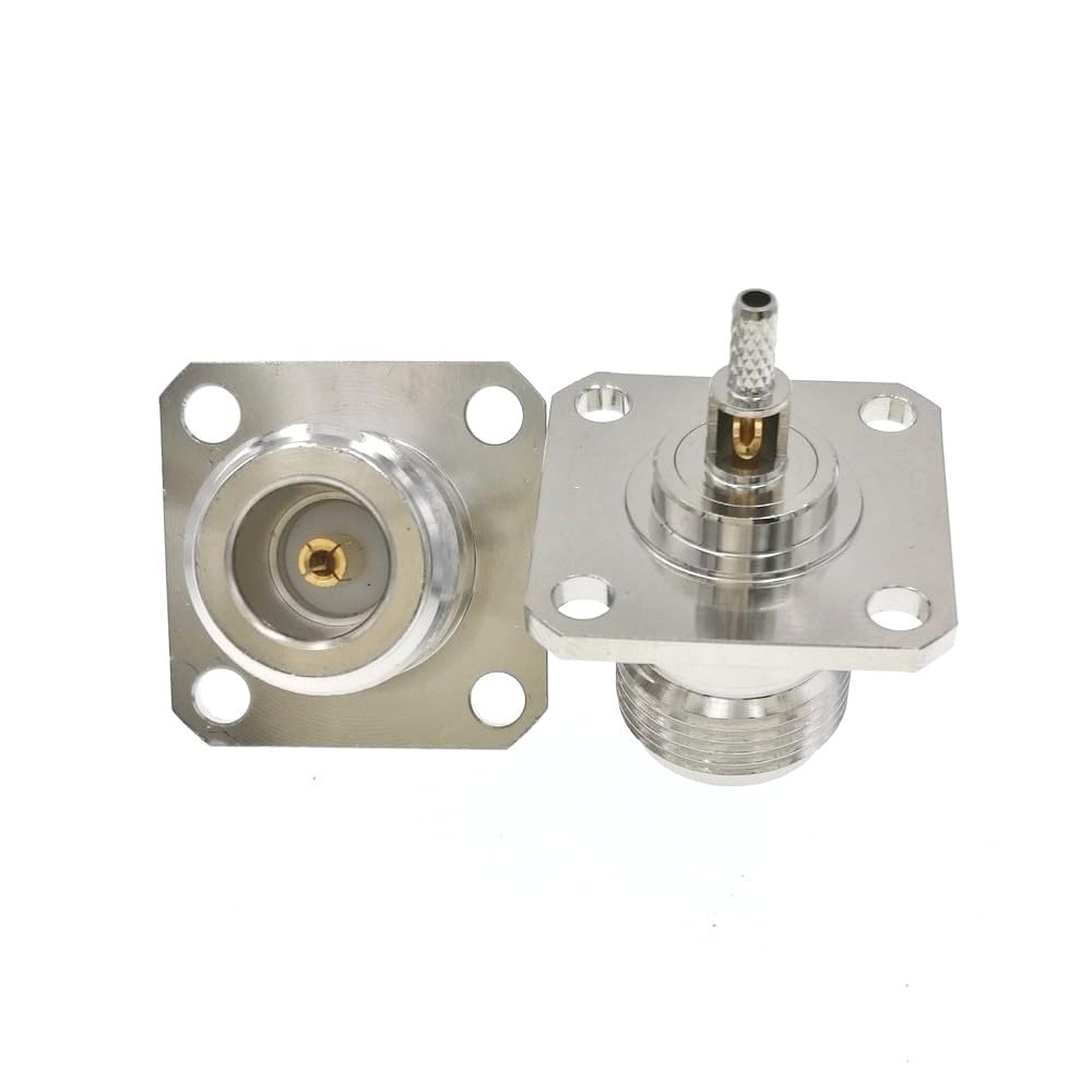 Wiring Connecting Terminals - N Female Jack Pin Flange Crimp Panel Mount 4-Hole RF Connector for RG316 RG316 LMR100 RG174