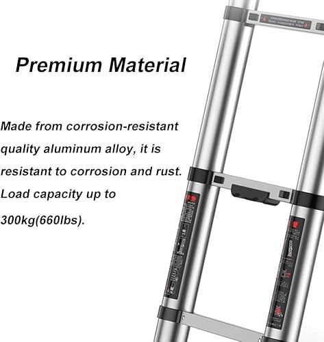 Telescopic Loft Ladder - Aluminum Portable Folding A-Frame Extension Ladders for Home, 2.7m3.1m3.5m3.9m4.7m5.1m, Load 300kg (Size