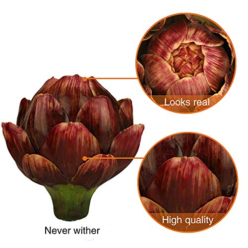 image for [6-Pack] GiftYou Artificial Fruits Large Artificial Artichoke - Fake V