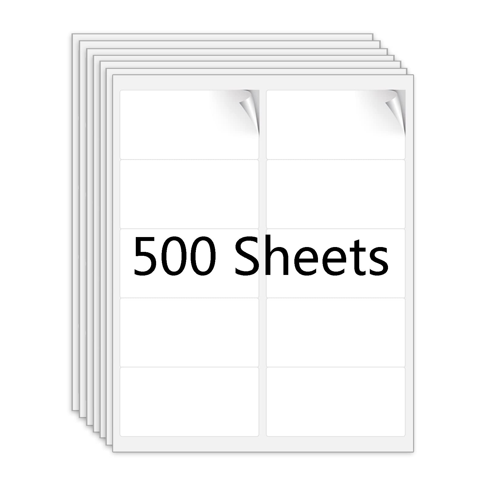 10-UP Address Labels for Laser/Inkjet Printers, White, 2 x 4 Inch, (500 Sheets - 5000 Labels)