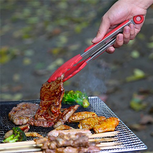 Generic Blue : New 1 pcs Stainless Steel BBQ Tongs Kitchen Salad Fruits Tong Cooking Food Tongs Grill Clip Clamp Serving Utensil Barbecue Tool