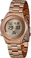 RELÓGIO DIGITAL ROSE GOLD FEMININO LINCE ORIGINAL LUXO