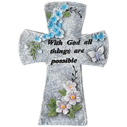 Estatua Cruz Floral Northlight 6.75 pulg miniatura 2