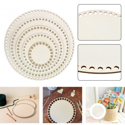 QUARKZMAN Set Di 4 Fondi Per Cesti In Legno Naturale – Base Ovale 10x20 Cm Per Uncinetto, DIY E Decorazioni Casa