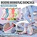 Anlisim Kids Merino Wool Hiking Socks Boys Girls Toddlers Thermal Winter Warm Boot Thick Cushion Gift Socks 6 Pairs(Green/Blue/Pink,8-12Y)