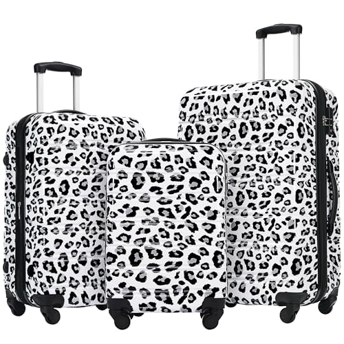 Hardshell Luggage Sets 3 pcs Spinner Suitcase with TSA Lock Lightweight-20+24